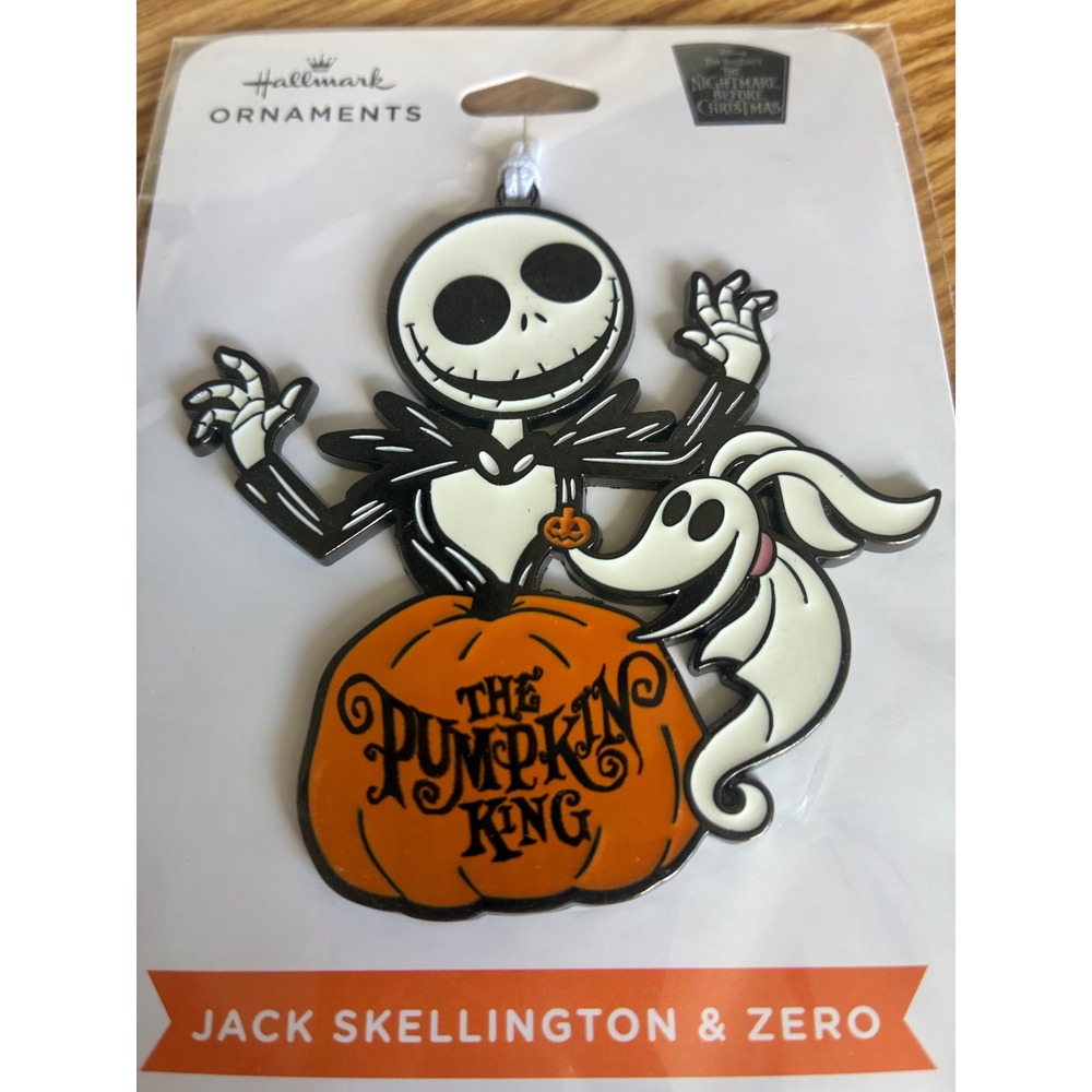 Hallmark Ornament Jack Skellington & Zero Nightmare Before Christmas Pumpkin